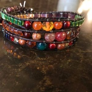 Colorful Leather Wrap Bracelet #114